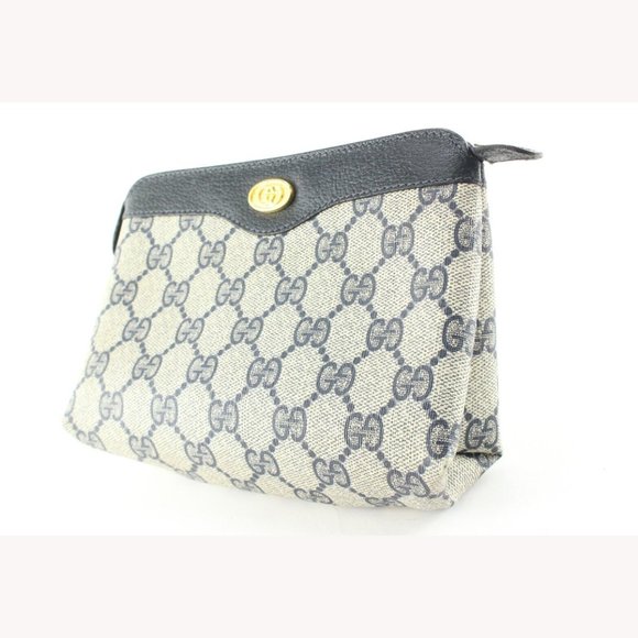 Gucci Navy Supreme GG Zip Pouch Case 1G525C - Picture 13 of 13